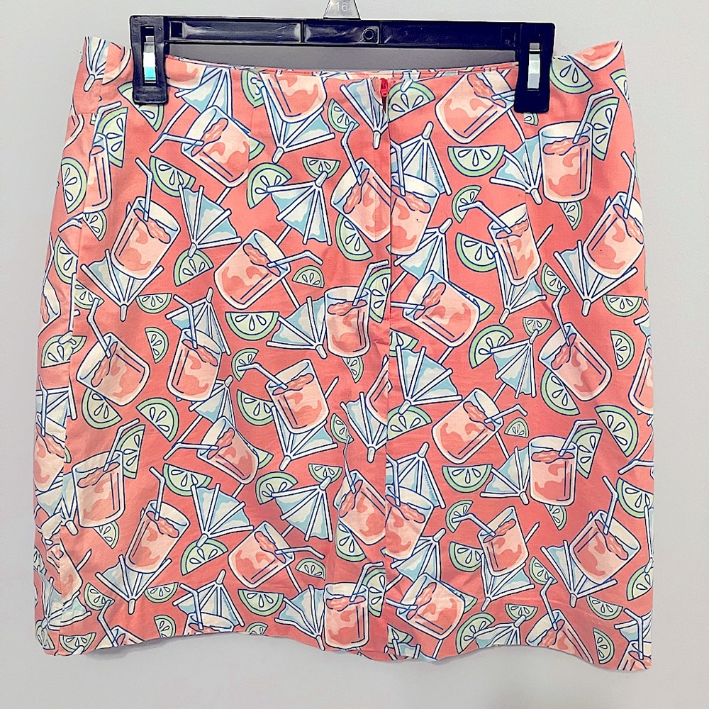 Vineyard Vines Squibby Cocktail Lime Print Skirt Size 6